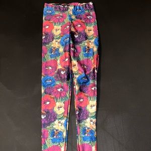 XS Peaking Peonies leggings by Blackmilk Clothing